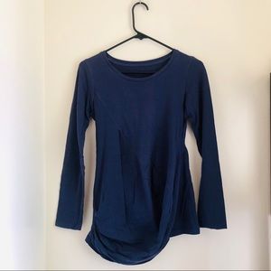 Purple round neck long sleeve top